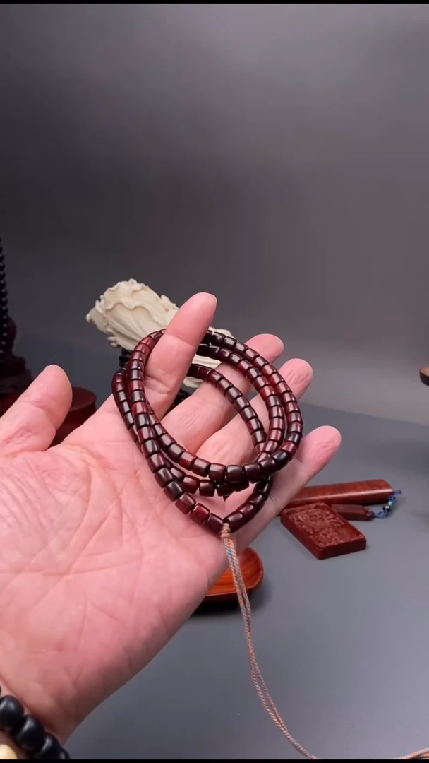 手串/手链小叶紫檀印度小叶紫檀精工竹节6.3x7mmx108颗