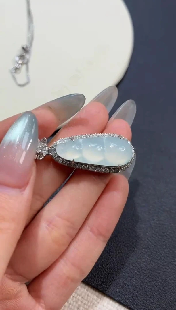 吊坠(不含链)银S925镶嵌翡翠吊坠