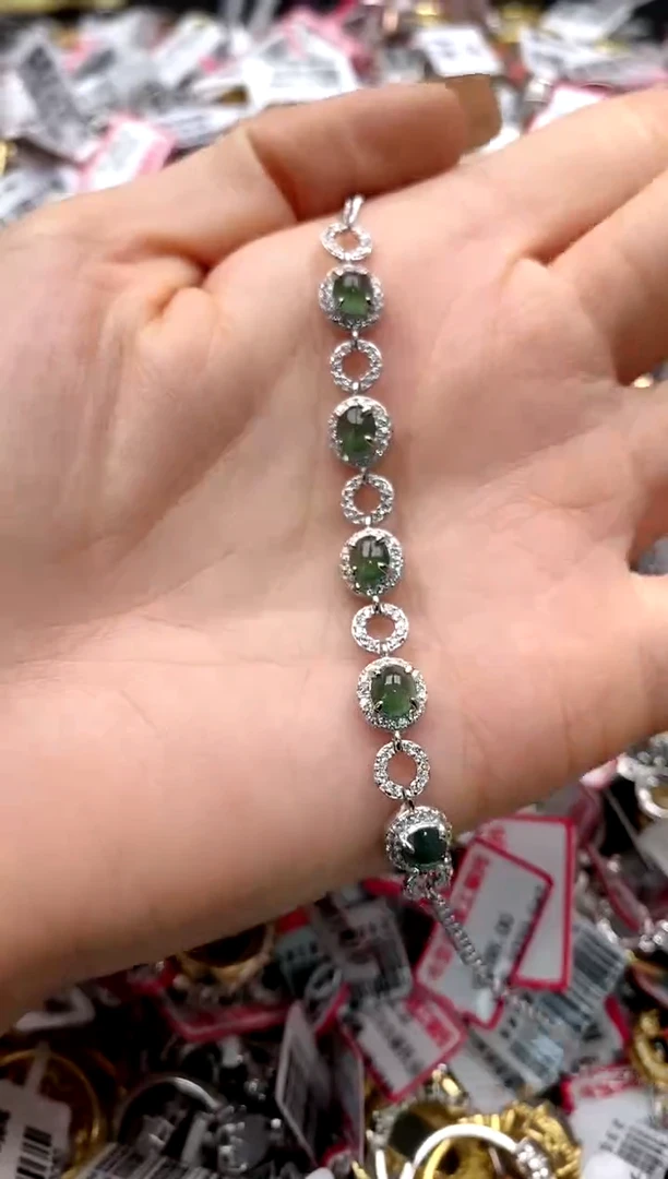 【闪购商品】翡翠戒指银S925镶嵌6666666    8