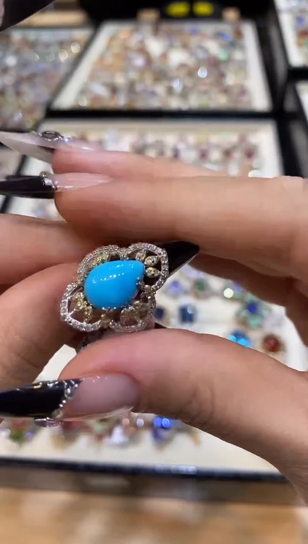 银S925镶嵌定制绿松石楚楚珠宝中古甄选不退换