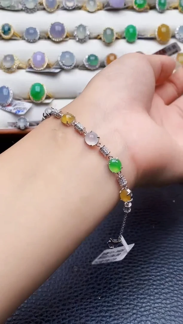 银S925镶嵌戒指翡翠3839