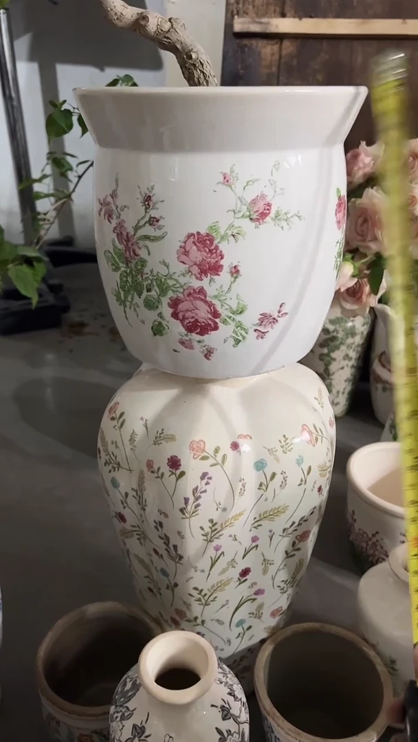 【闪购商品】陶瓷微瑕陶瓷花盆高19.5cm内口18.cm