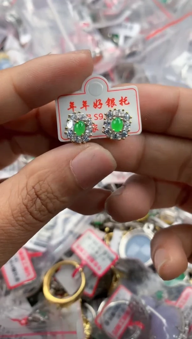 银S925镶嵌戒指翡翠4444-----5