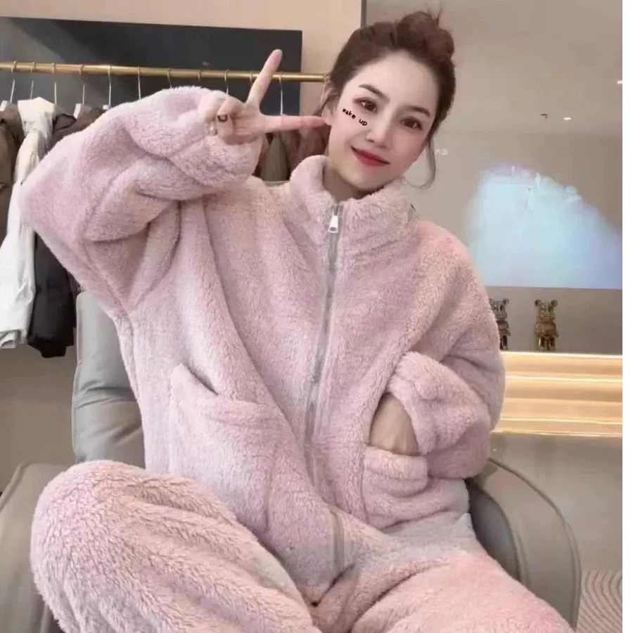 【反季】2025秋冬可居家可外穿加绒加厚时尚家居服
