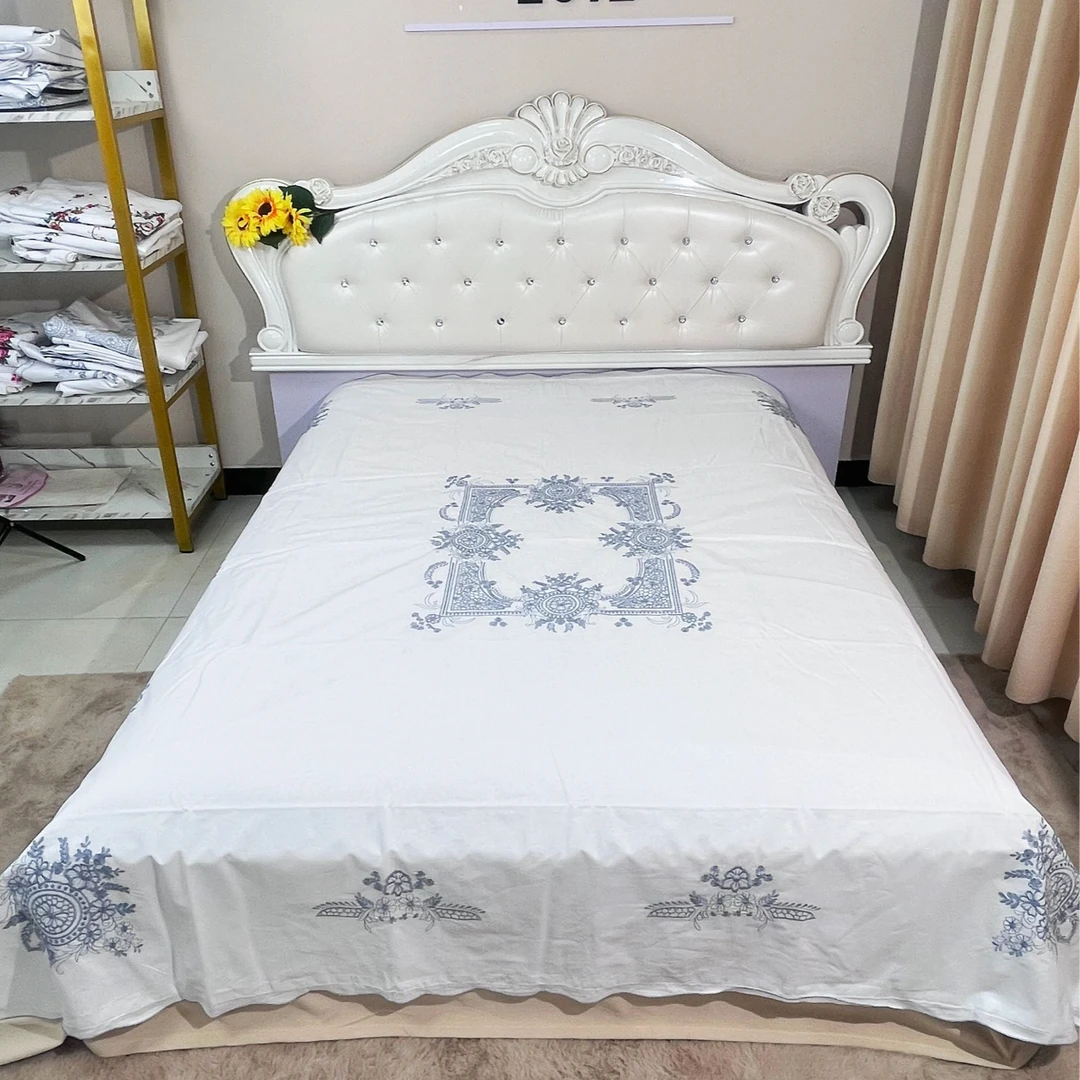 7860-棉布刺绣双人被套-灰色-YOTKAN-180X220