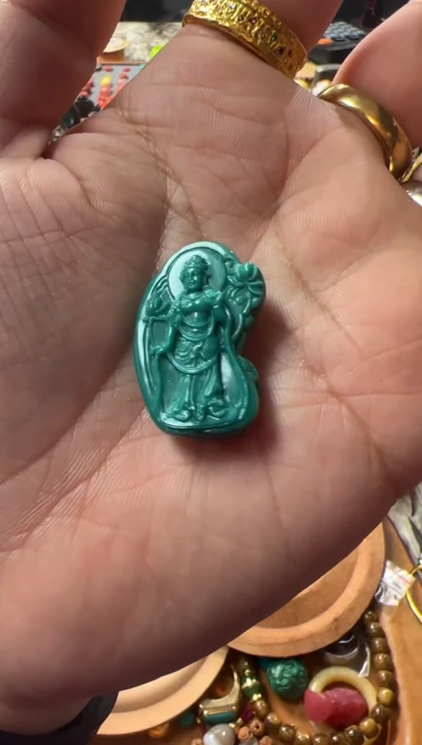 【闪购商品】绿松石.未镶嵌32 观音吊坠 双面吊坠ylp