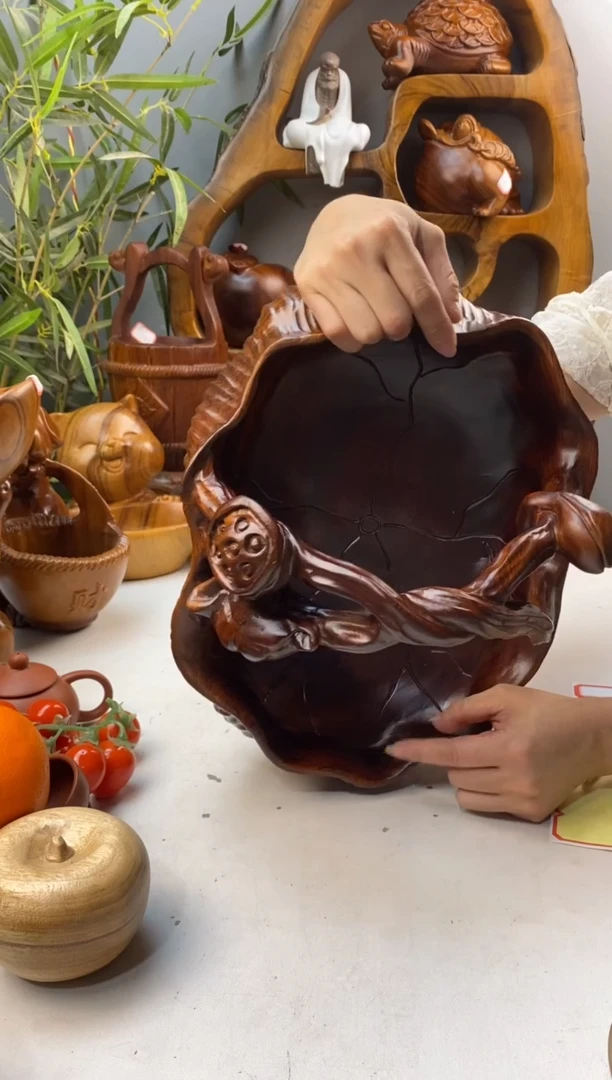 香樟木A56荷花提篮/尺寸