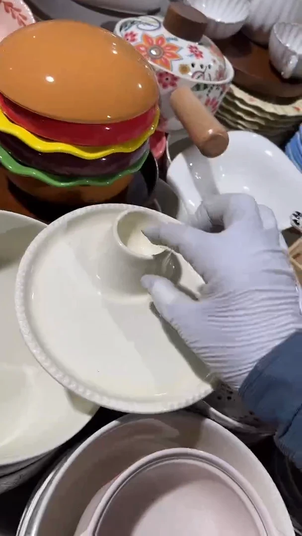 陶瓷饺子盘微瑕 凑满20元包邮