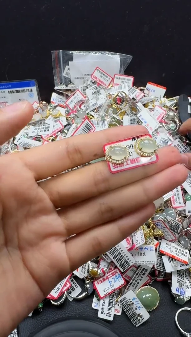 翡翠戒指银S925镶嵌戒指173