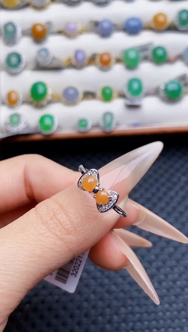 银S925镶嵌戒指翡翠3968