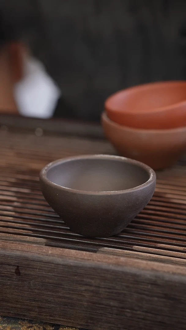 茶壶紫砂黑金砂斗笠杯