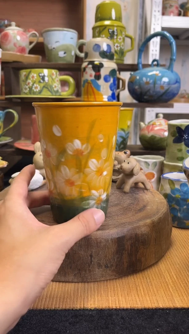 杯子手绘高温釉下陶瓷