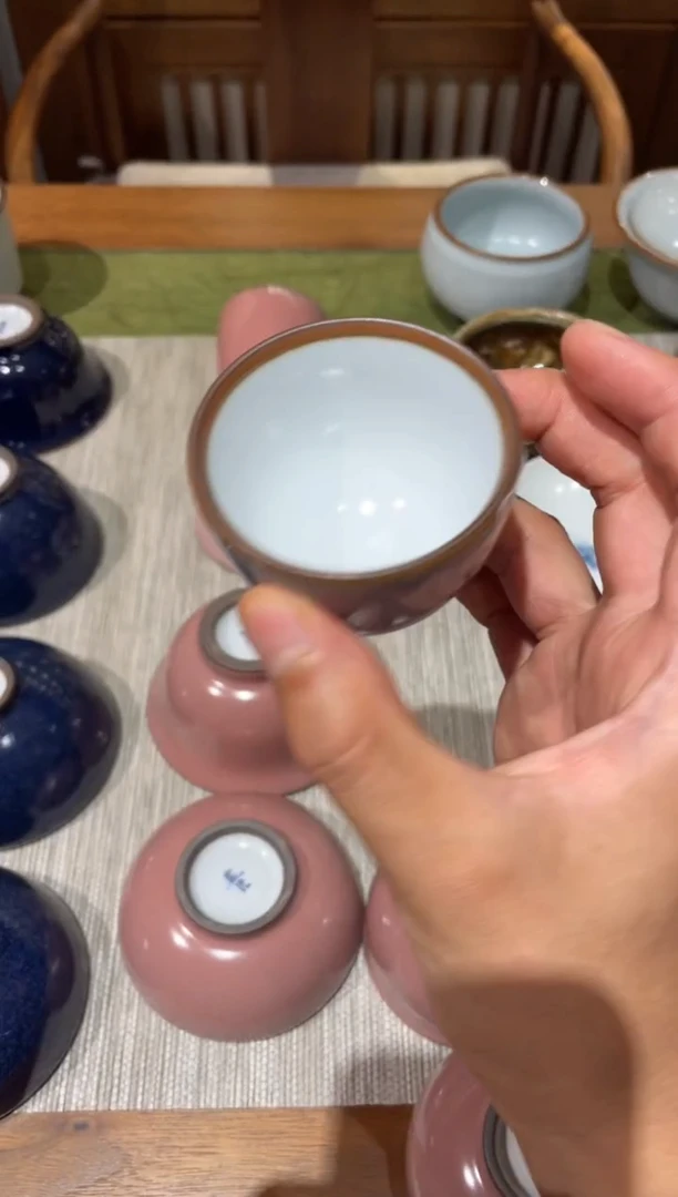 杯子用****4燕泥堂紫釉小鸡心杯