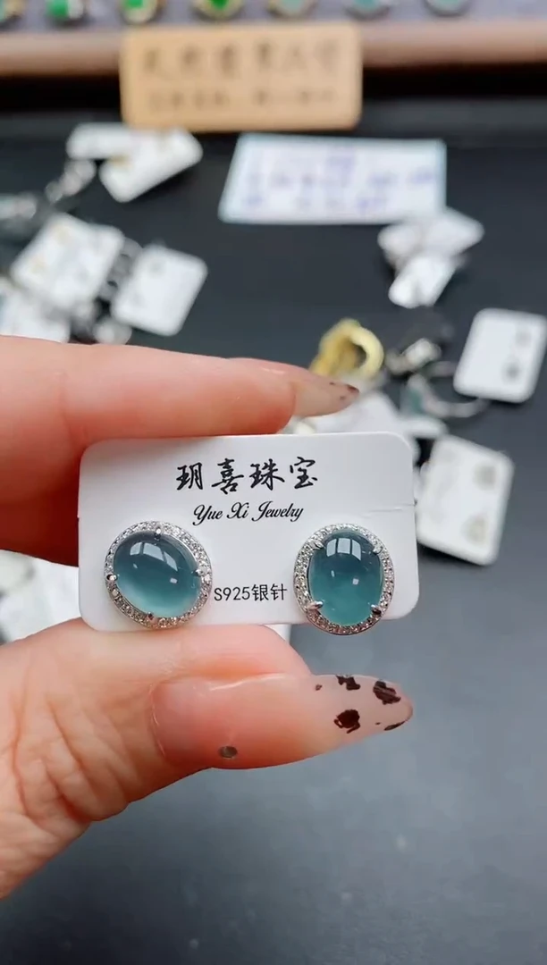 银S925镶嵌戒指翡翠1