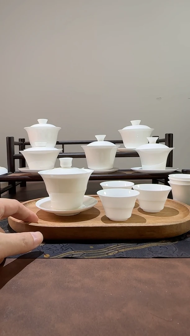 盖下100cc竹节盖碗3杯