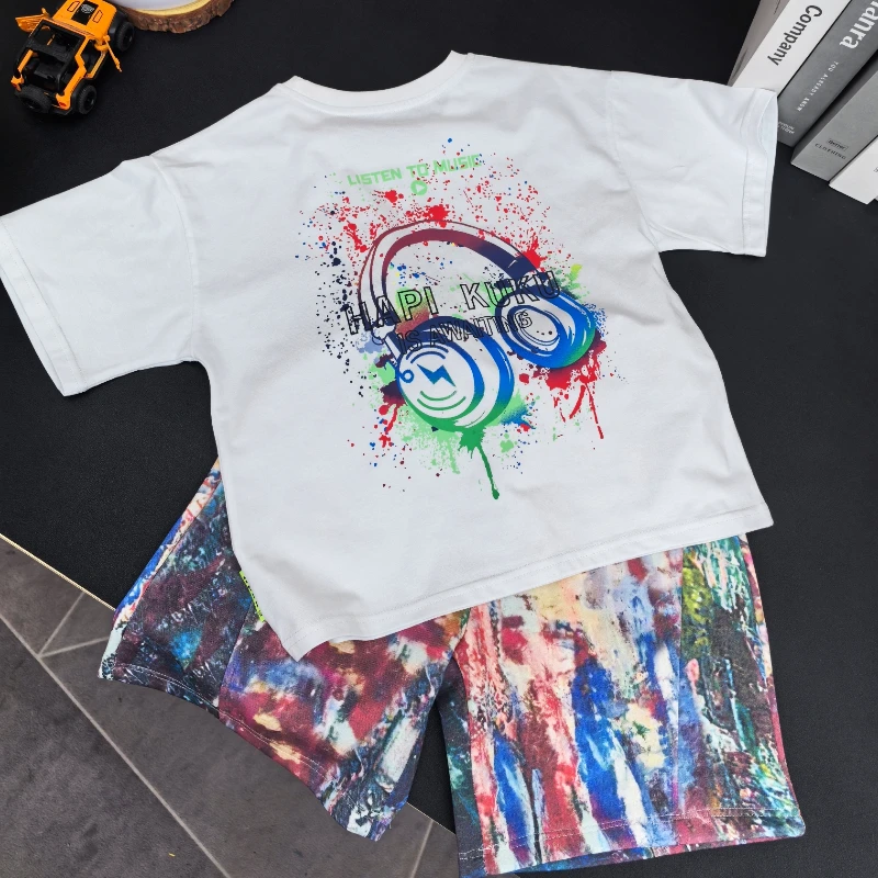 男童夏季短袖2025新款儿童中大童宽松休闲帅气潮流上衣