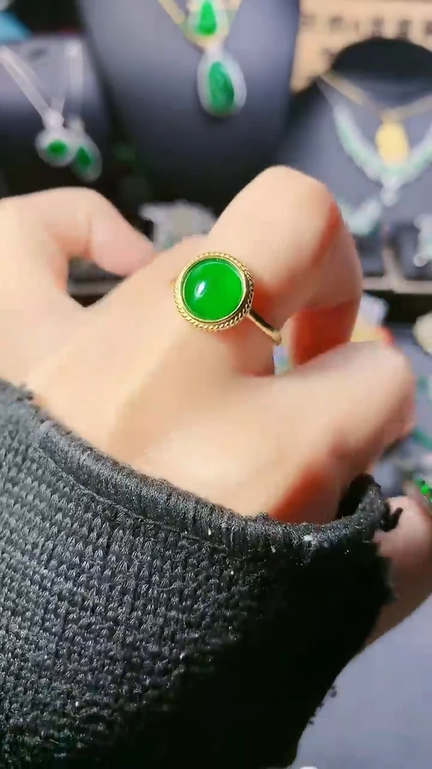 【闪购商品】翡翠戒指银S925镶嵌戒指