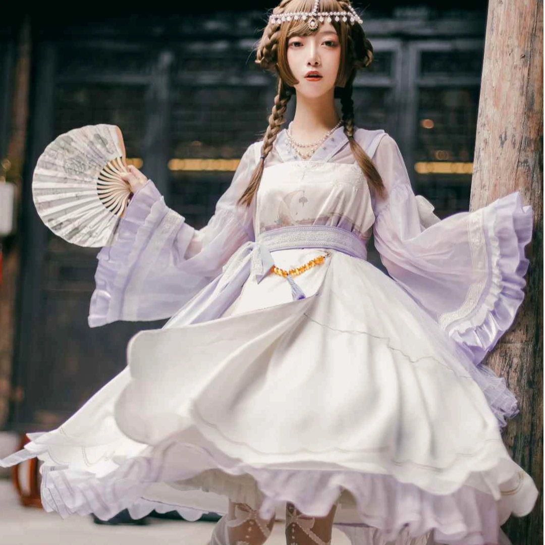 豹了个猫【现货】夜与莺FS大全套吊带古风连衣裙仙气中华风lolita裙