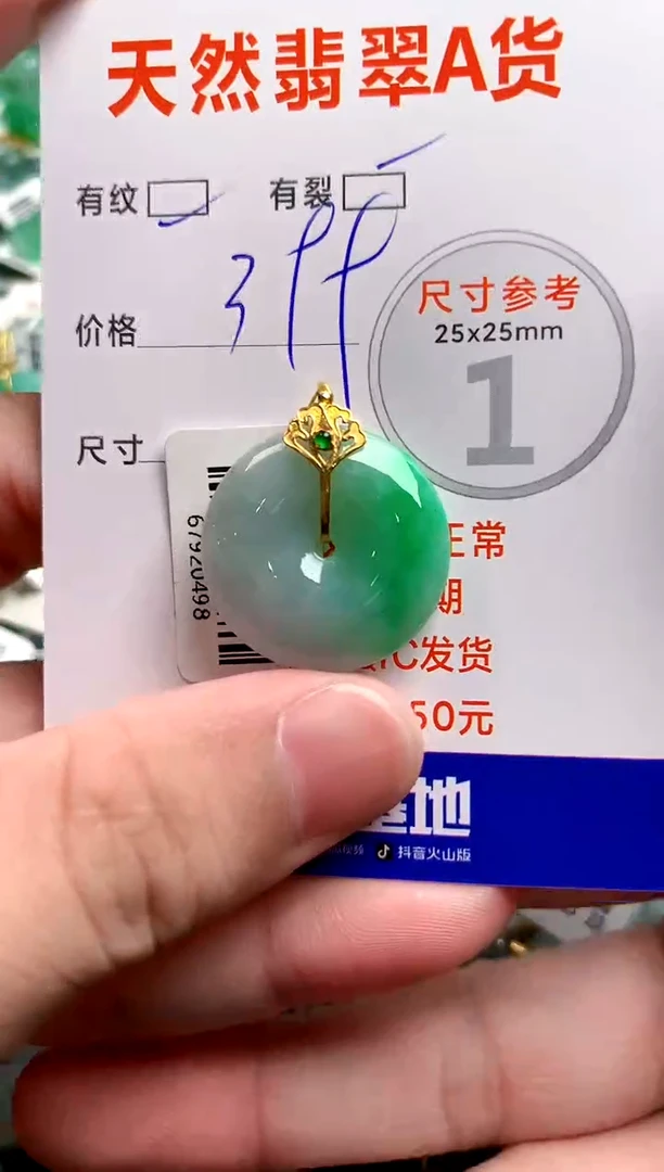 翡翠18K金镶嵌颈饰0415496572