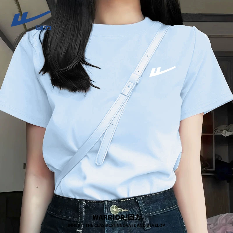 Warrior/回力T恤短袖圆领百搭打底时尚潮流情侣休闲女士宽松短袖