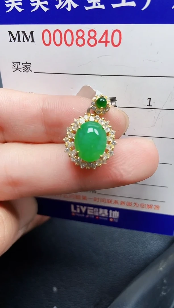 翡翠银S925镶嵌颈饰8840