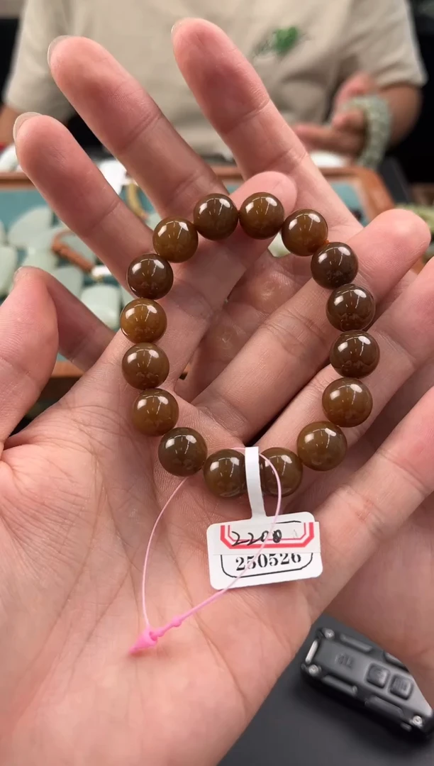 手串未镶嵌和田玉且末金山纯糖手串卡12微色差