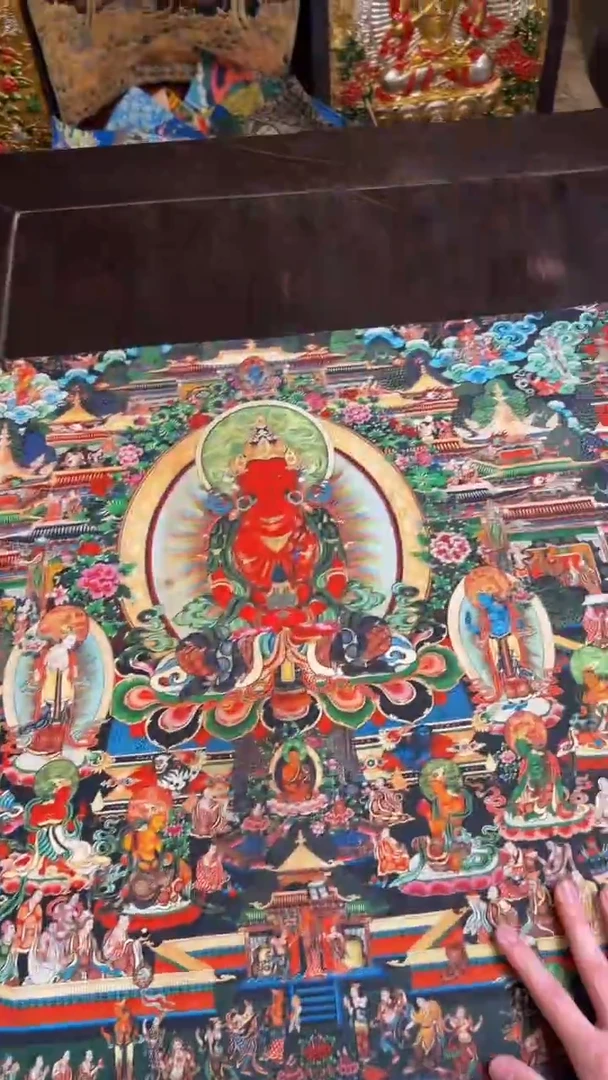 装裱画精品手绘唐卡链接--A008