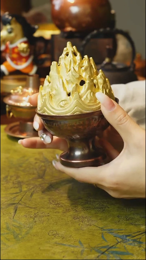 纯紫铜博山炉（冲之雅器）