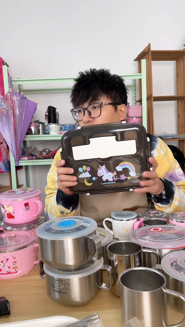 不锈钢1750ML饭盒四格