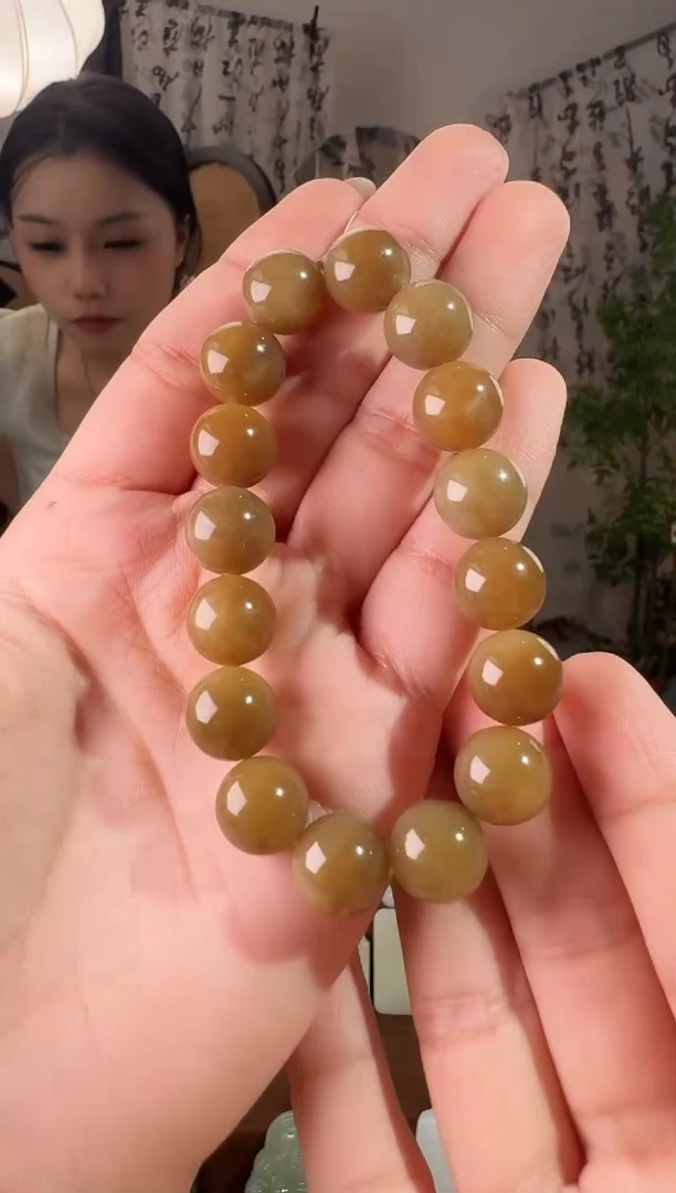 未镶嵌手串和田玉红油糖手串 12mm