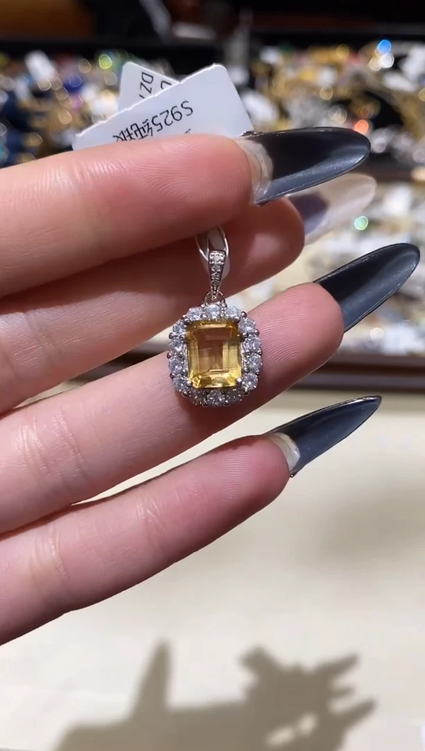 吊坠(不含链)银S925镶嵌黄晶楚楚珠宝中古甄选不退换