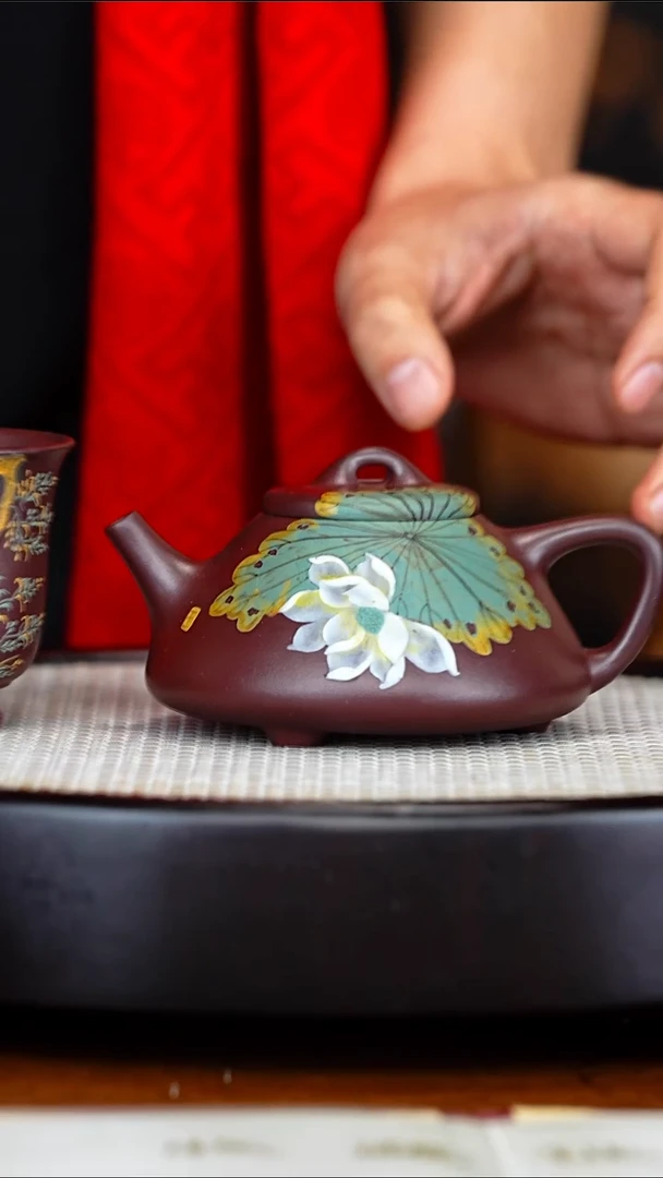 宜兴紫砂 PQZ 龙血砂 子冶石瓢 260cc