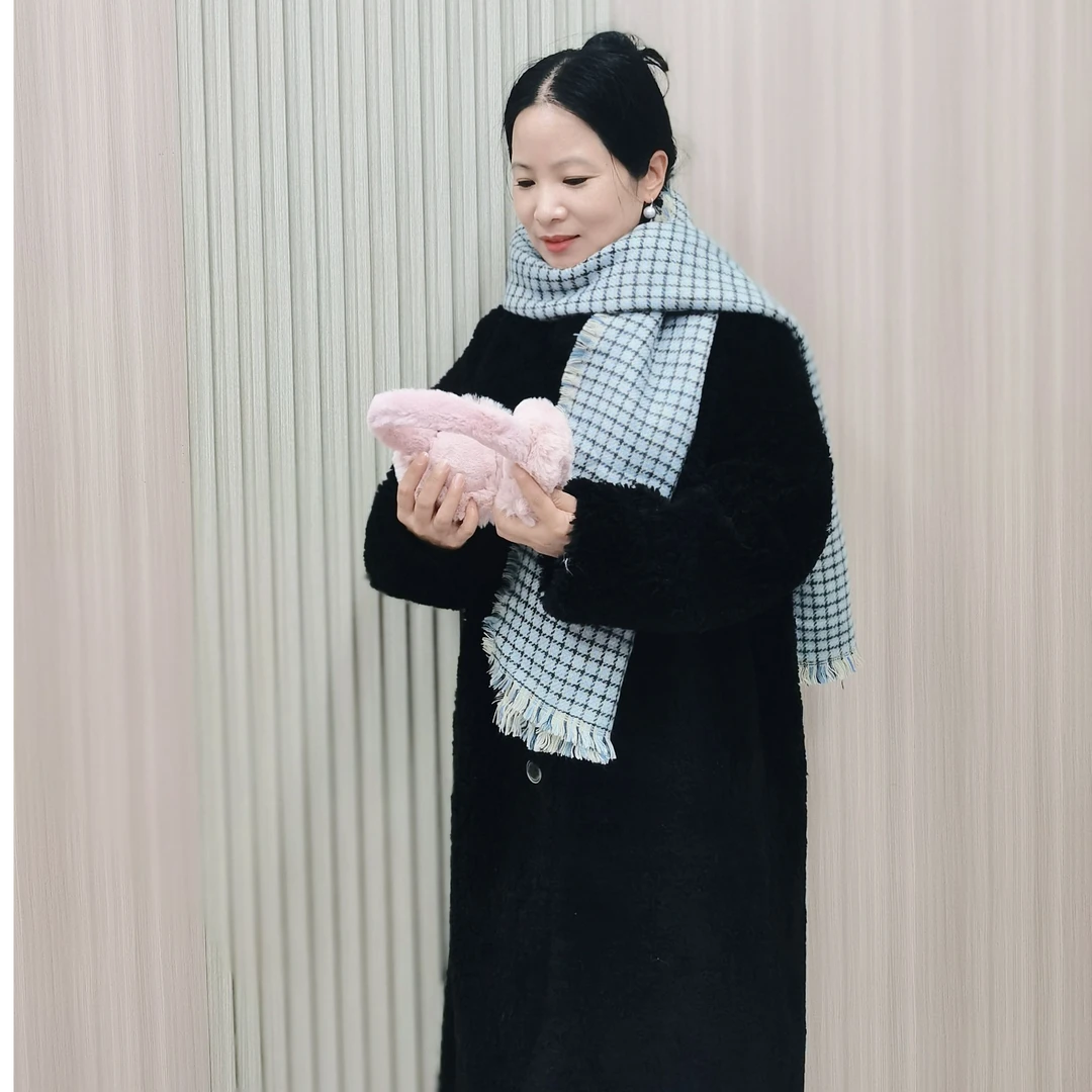 2025海宁新款冬季长款时尚休闲简约女士羊毛外套99593
