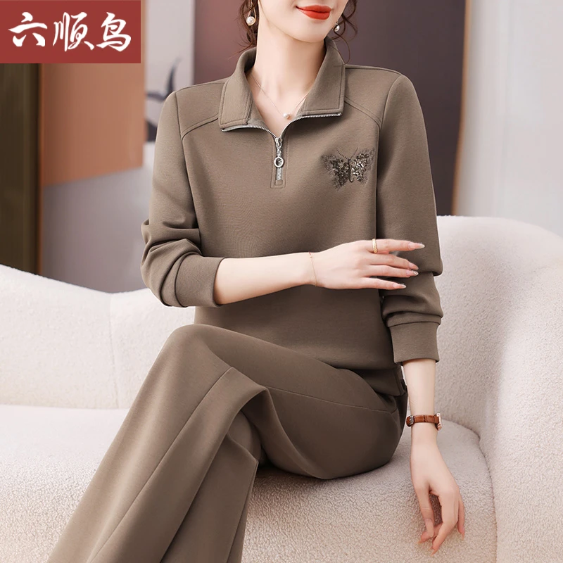 妈妈春装卫衣两件套2025新款中老年人运动套装女春秋中年妇女上衣