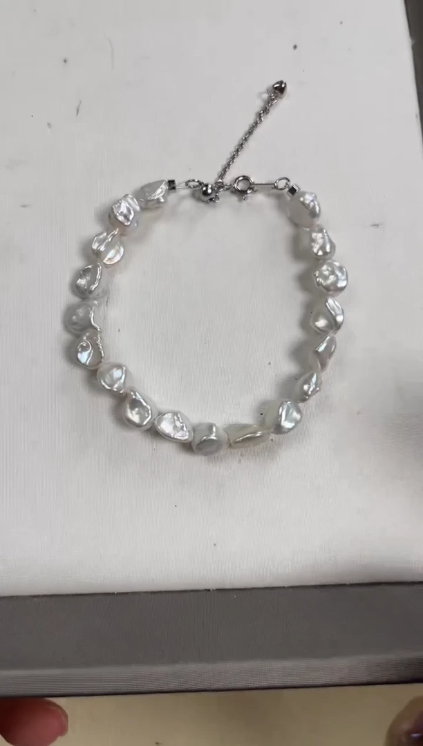 【闪购商品】淡水珍珠手链银S925镶嵌碎银子手链