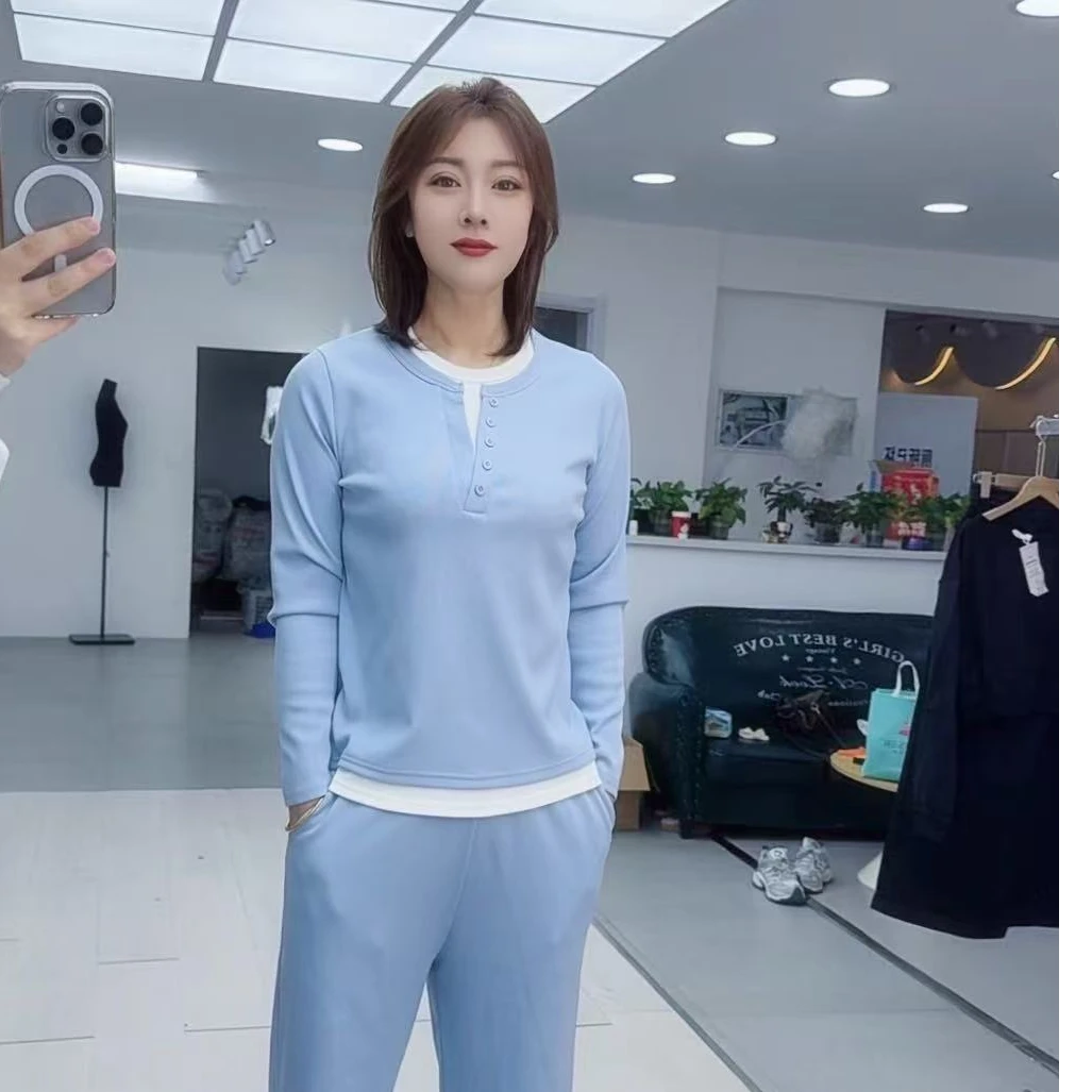 99619大码女装春款两件套