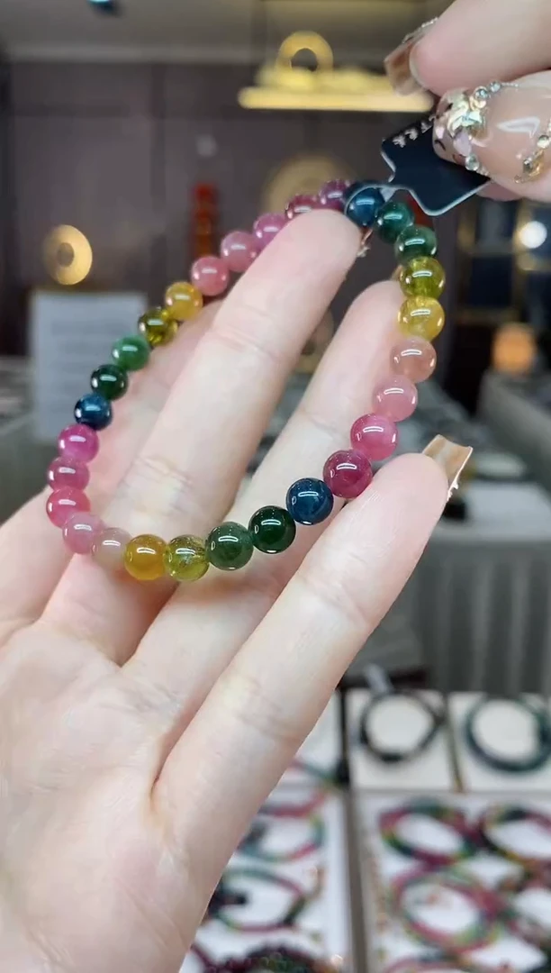 【闪购商品】碧玺单圈手串6mm+未镶嵌一物一证dan