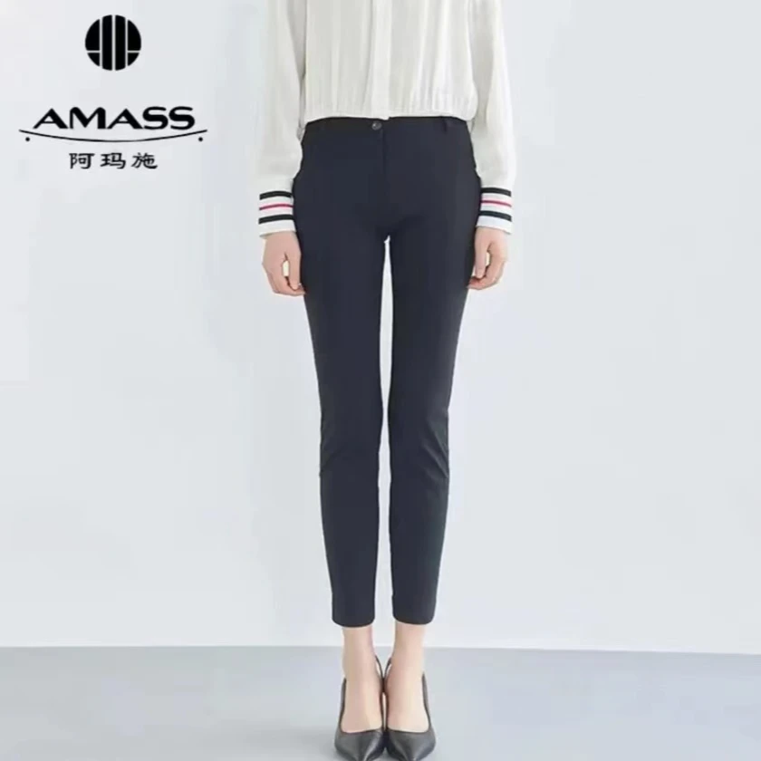 AMASS/阿玛施八面弹百搭亲肤面膜休闲时尚显瘦弹力小黑裤5100082