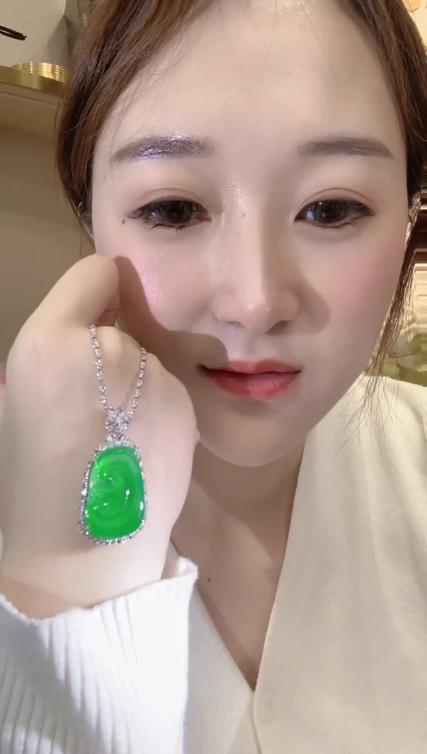 吊坠(不含链)18K金镶嵌翡翠宝*兔c60