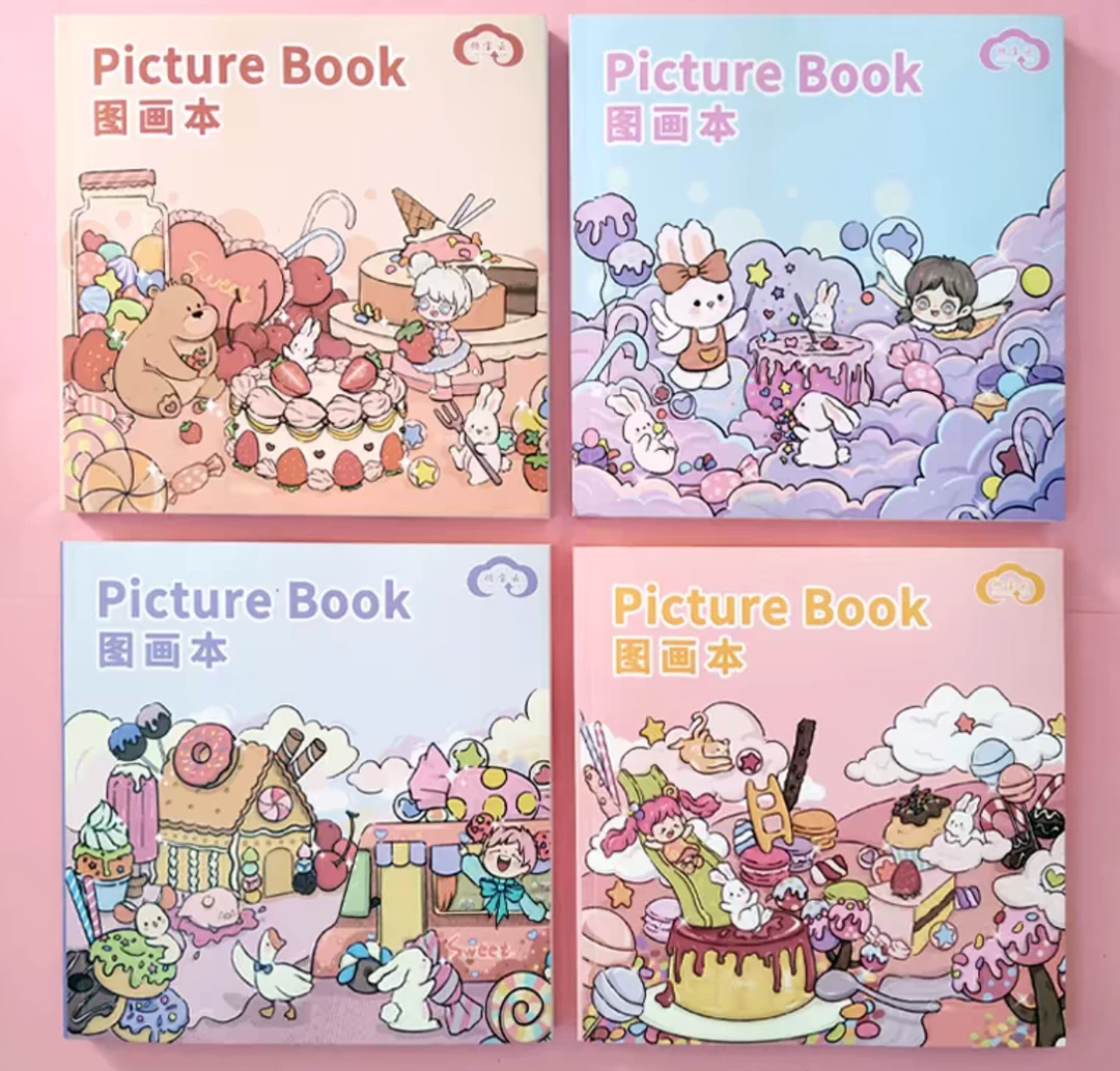 儿童卡通加厚图画本空白本素描本绘画本2本随机装