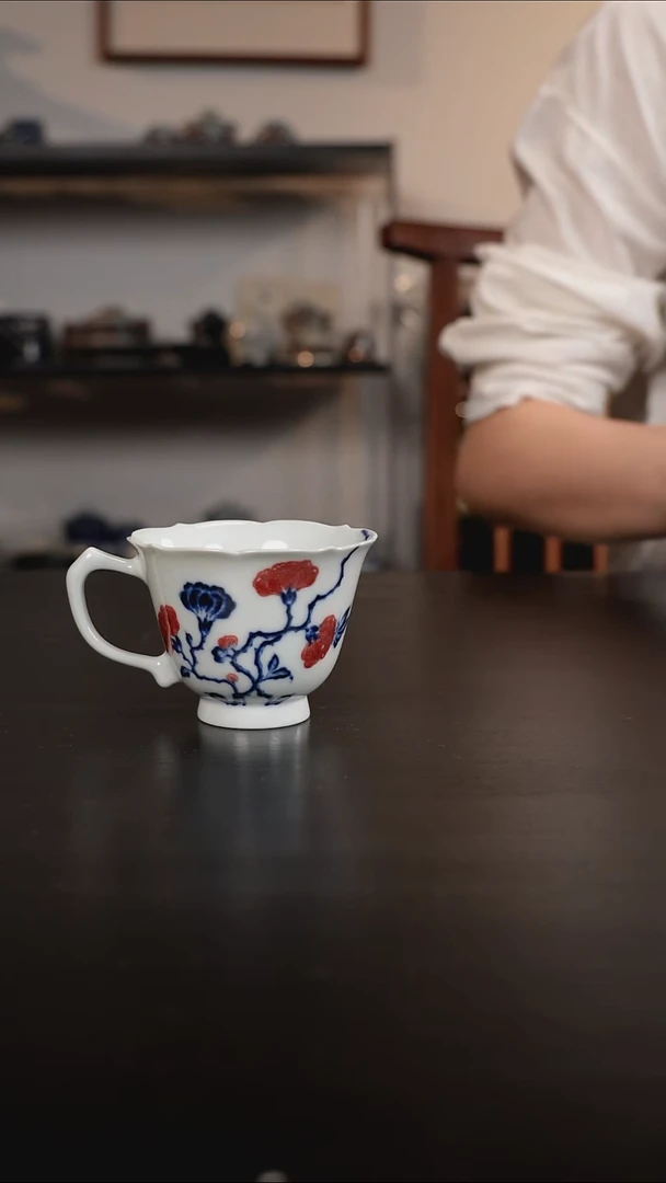 青花釉里红咖啡杯