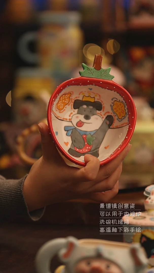 陶瓷景德镇可爱陶瓷釉下彩绘设计师款