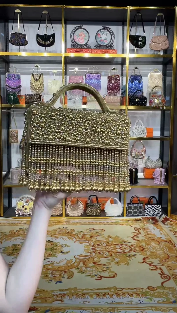 织物珠韵恒泽重工串珠手提包