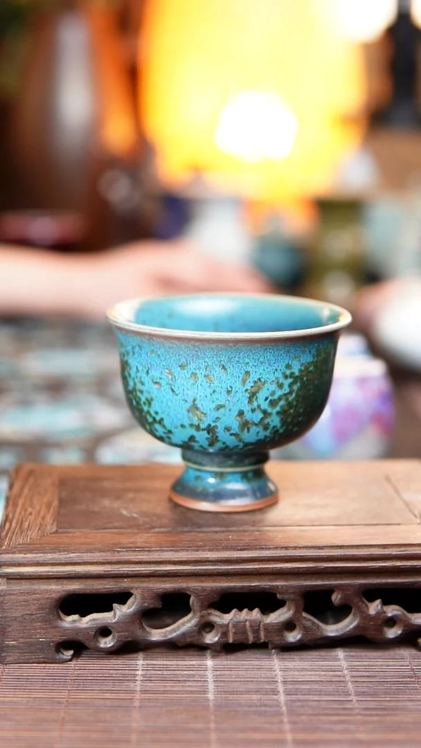 880 铜系青蓝 重斑高足