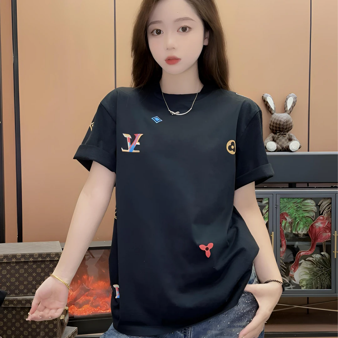 【彩花点缀】2025夏季新款植绒发泡工艺潮牌男女同款短袖休闲百搭