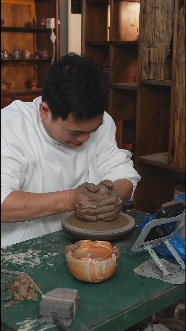 紫砂全手工前**锦竹节杯