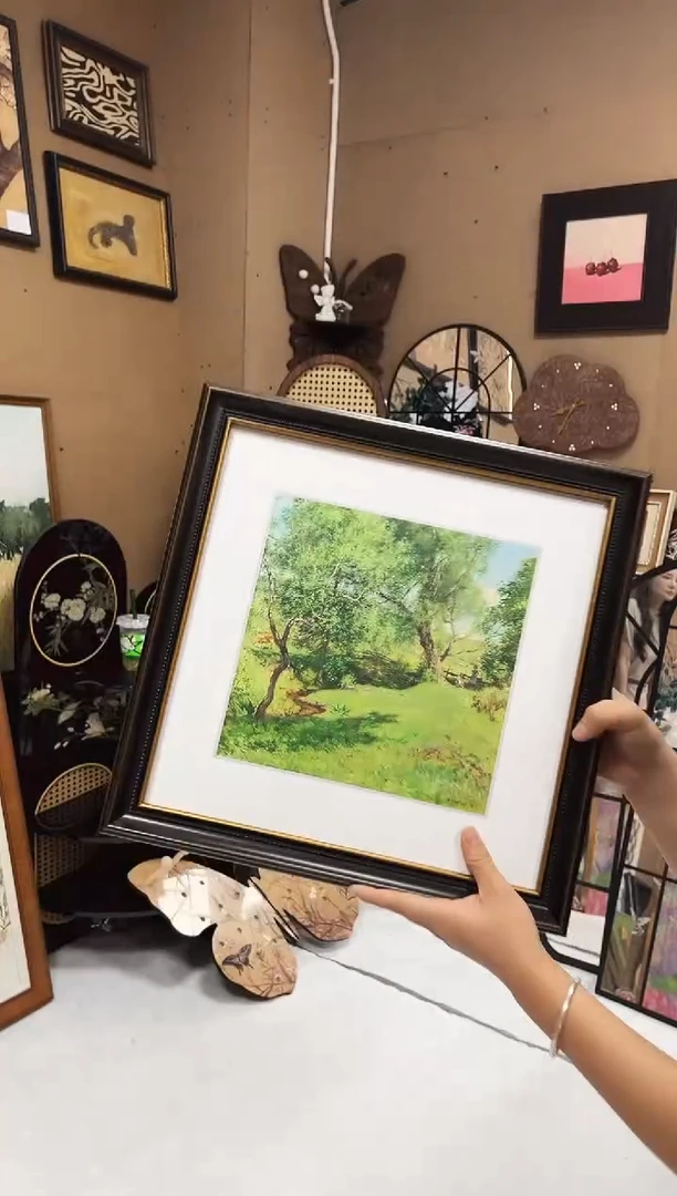 竖款40*40  实木油画布