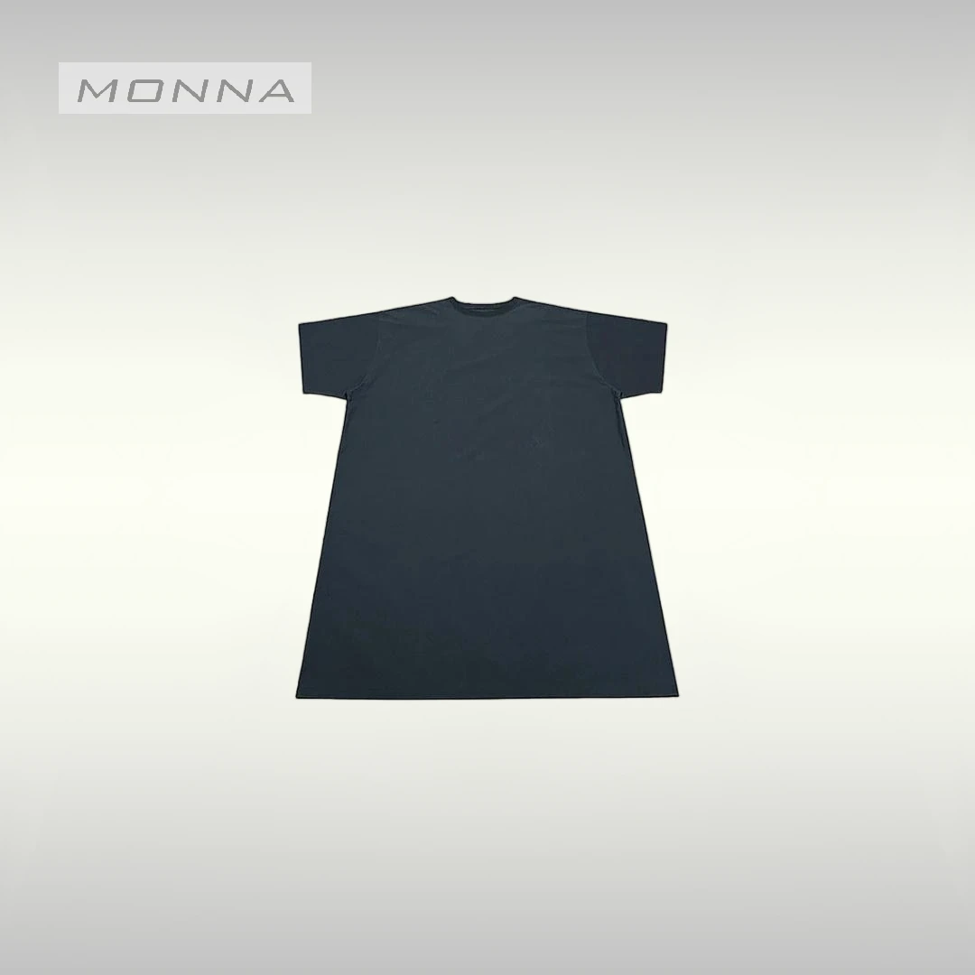 NANNAN 大长裙 极简休闲净版圆领短袖大长裙 YLM001050