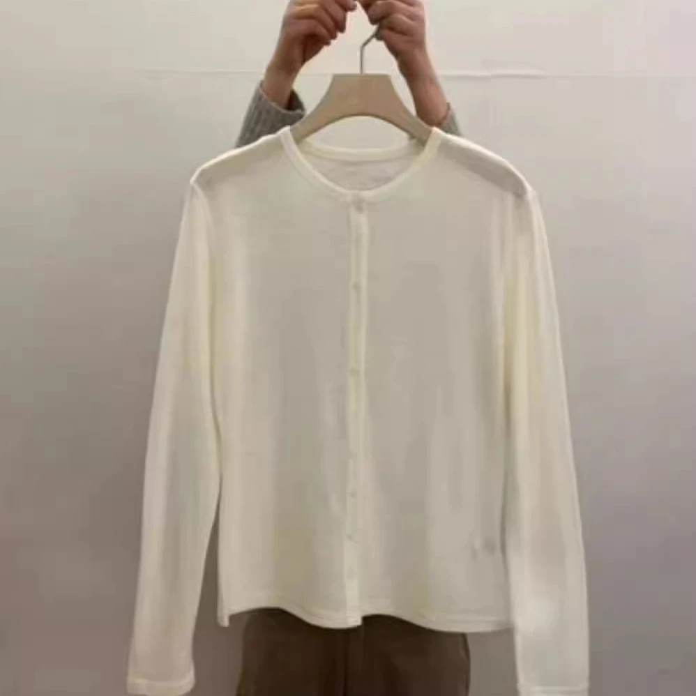 现货taupe 韩国东大门代购2025春新款 四色简约单排扣针织开衫