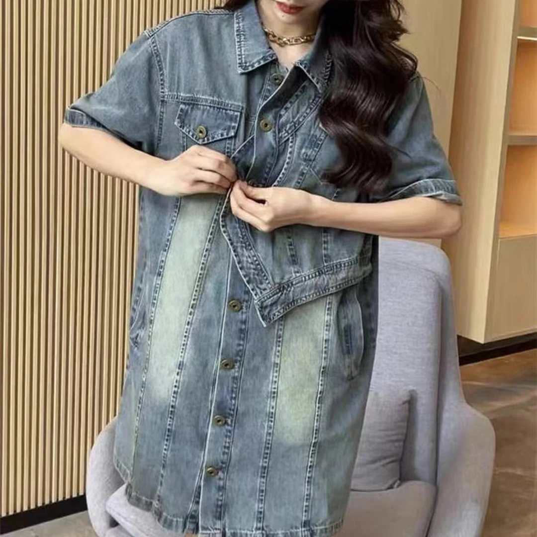 21005复古牛仔连衣裙